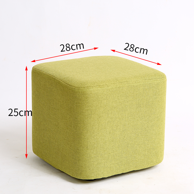 Taburete de tela de madera maciza para cambiar zapatos Taburete de moda Taburete de sofá creativo Taburete de mesa de centro Taburete redondo Taburete de banco pequeño para el hogar