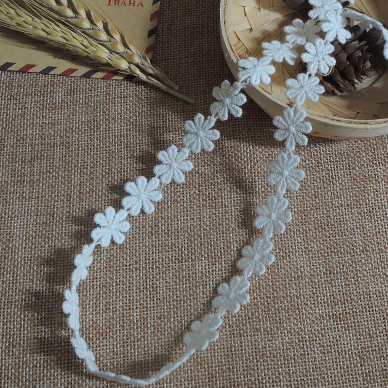 Accesorios de prenda de encaje soluble en agua flores pequeñas prendas de algodón decorativas diy ancho 1.4cm