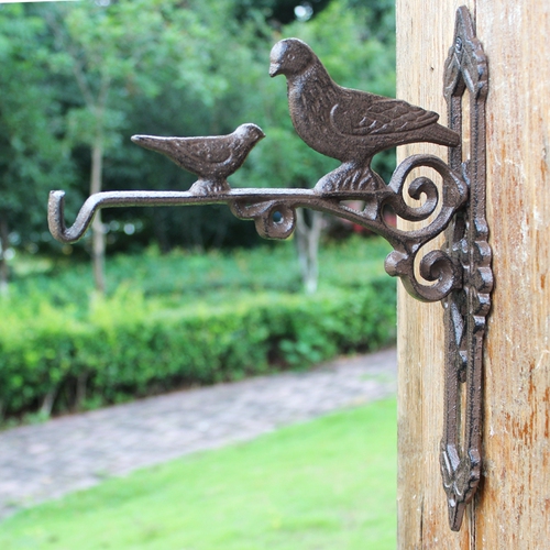 K9HX Ge Jia Ruier cast iron crafts wrought iron hook bird European classical nostalgic style courtyard hanging blue wall