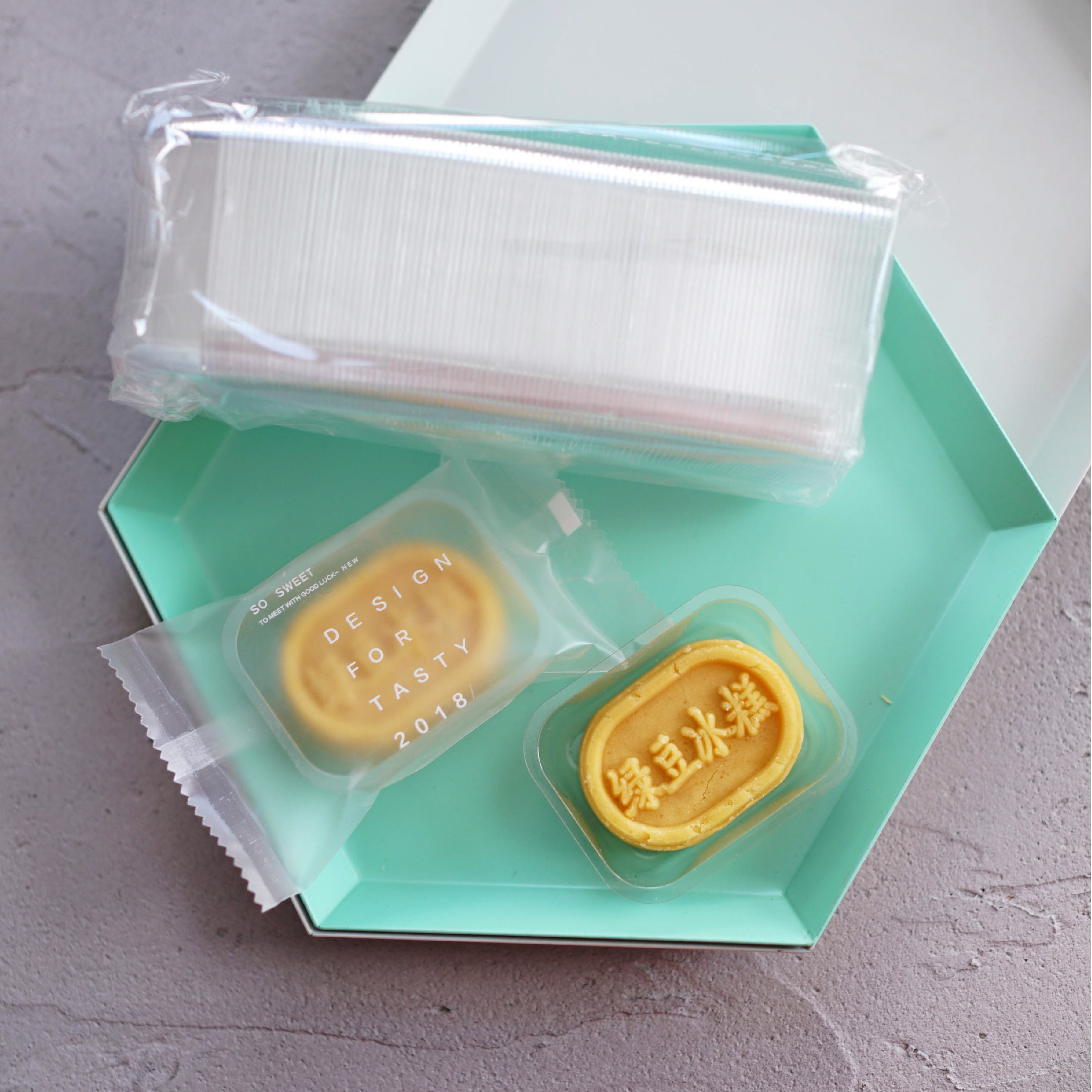 pastel de frijoles verdes transparentes soporte de plástico piña pastel de pastel galletas pasteles de nieve pasteles de embalaje soporte de plástico