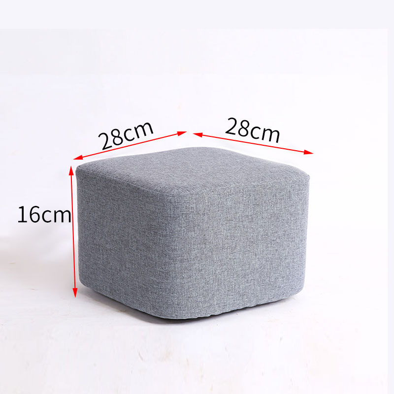 Taburete de tela de madera maciza para cambiar zapatos Taburete de moda Taburete de sofá creativo Taburete de mesa de centro Taburete redondo Taburete de banco pequeño para el hogar