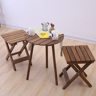 ft solid wood round retro small coffee table modern simple small apartment sofa side table corner table balcony leisure multi-function