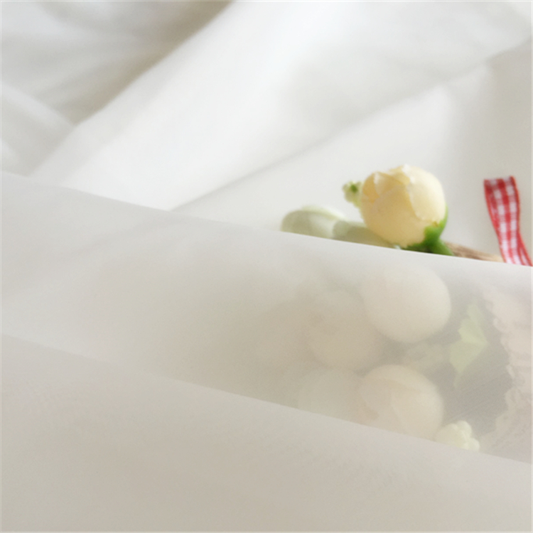 加密高密度锦涤无光欧根纱面料丝滑挺括婚纱布料透明纯色裙撑网纱