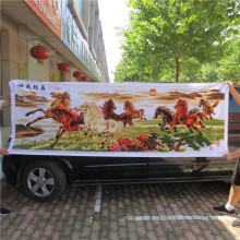 ✅绣好的十字绣成品马到成功纯手工客厅彩马八骏图八马奔腾大幅挂
