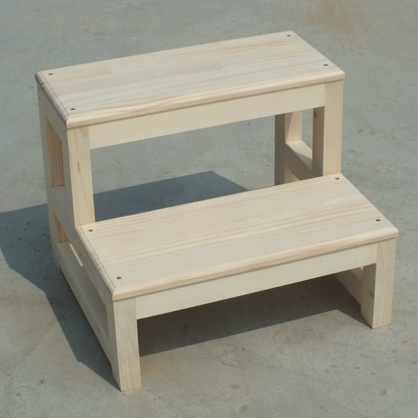 Unpainted logs, width 50, depth 44, height 40, disassembled and shipped - platform ladder