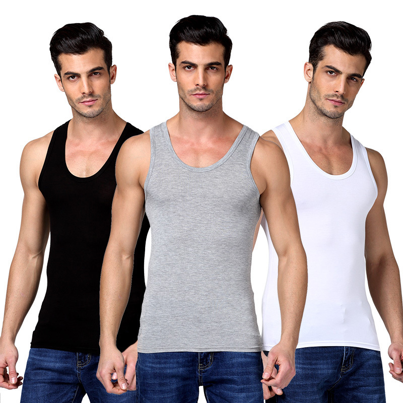 Men's Cotton Vest Sports Hurdle plus size Men's Inner Wear Cotton Youth Summer Base Fitness Tight Sleeveless