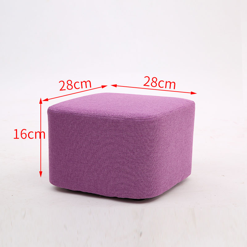 Taburete de tela de madera maciza para cambiar zapatos Taburete de moda Taburete de sofá creativo Taburete de mesa de centro Taburete redondo Taburete de banco pequeño para el hogar