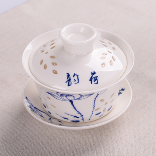 Zisha Sicai Bowl Covered Bowl Crude Pottery Kung Fu Tea Set Accessories Teapot Hand-held Pot Household Tea Maker Tea Preparation Day X20