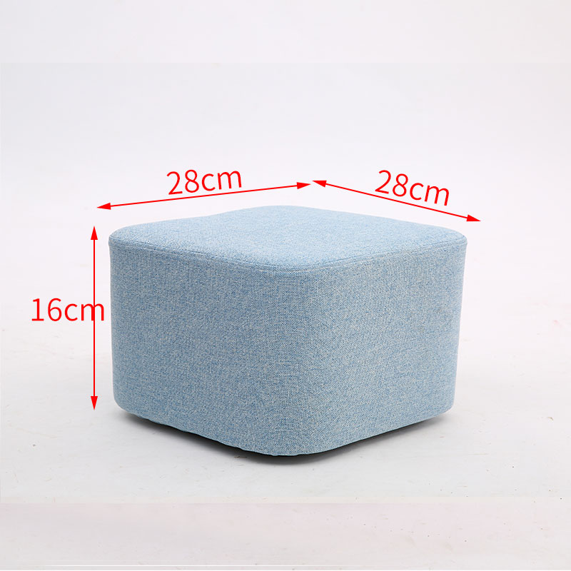 Taburete de tela de madera maciza para cambiar zapatos Taburete de moda Taburete de sofá creativo Taburete de mesa de centro Taburete redondo Taburete de banco pequeño para el hogar