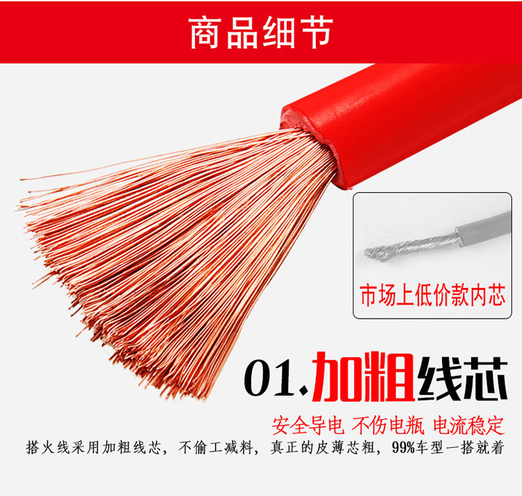 Car Battery Jumper Cables, Pure Copper Connection Wires, Special Power Connection Tool for Cars and Trucks, Battery Clamp