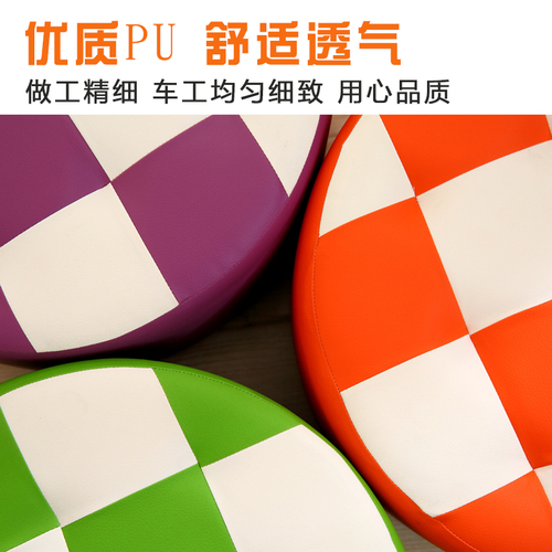 Creative solid wood small stool, fashionable pouf, sofa, coffee table stool, round stool, household leather stool, small bench, adult foot stool