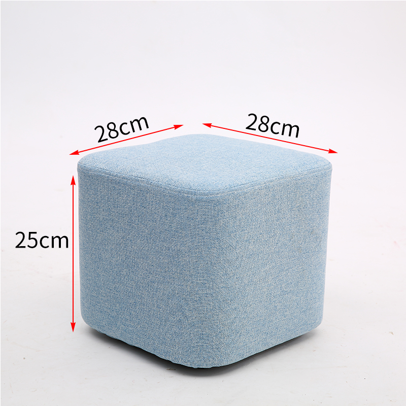 Taburete de tela de madera maciza para cambiar zapatos Taburete de moda Taburete de sofá creativo Taburete de mesa de centro Taburete redondo Taburete de banco pequeño para el hogar