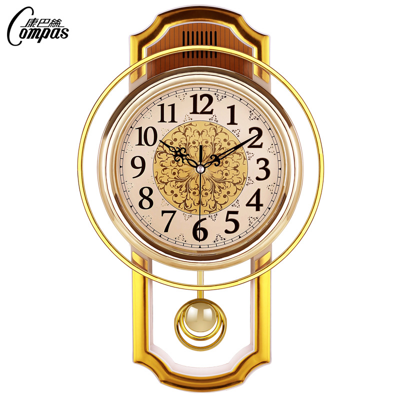 Reloj de pared de estilo retro europeo de swing sala de estar simple de moda dormitorio silencioso reloj de cuarzo reloj moderno