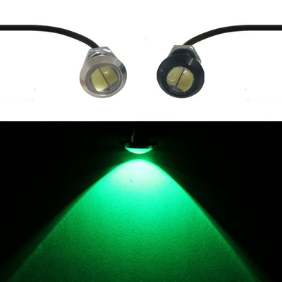 Ultra-Thin Waterproof Reversing Bulb, Gündüz işıqları - 12v18mm-green-light-1-black-shell