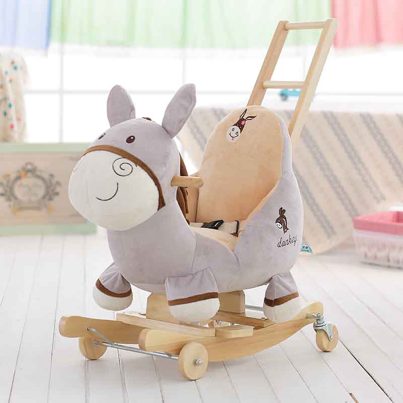 Cartoon Donkey Kids Music Caballo de Meca Baby Toy Car Trojan Baby Baby Rock Car Regalo de Aniversario