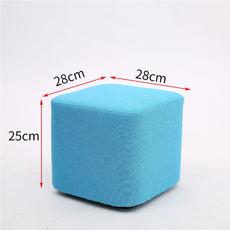 Taburete de tela de madera maciza para cambiar zapatos Taburete de moda Taburete de sofá creativo Taburete de mesa de centro Taburete redondo Taburete de banco pequeño para el hogar