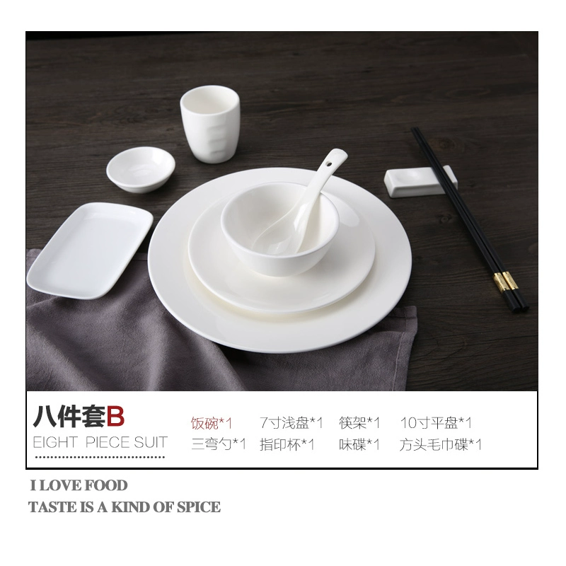 Ceramic tableware for hotel, set, 4 piece set