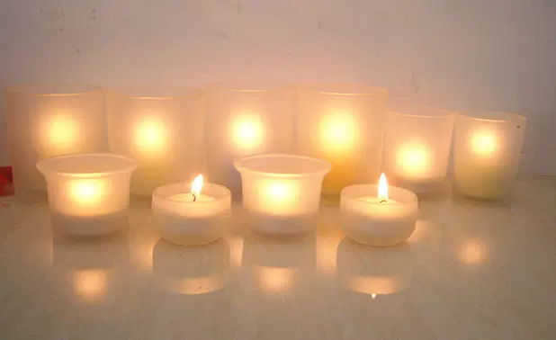 Glass matte windproof candle