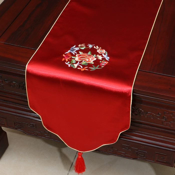 Китайский парчовый модный праздничный настольный флаг, простая пасторальная скатерть для обеденного стола, ткань для журнального столика, вышивка, флаг для кровати
