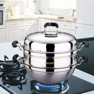 Stainless Steel Steamer Large Commercial Large Steamer Large Capacity Steaming Wok Steamed Buns Multi-Purpose Steaming Pot Household