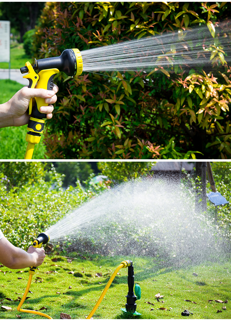 Gardening hose for watering flowers and vegetables, garden shower, vegetable garden, car washing, high-pressure shower head, water gun set