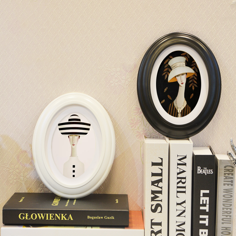 Oval 7 inch 12 inch 10 16 inch 20 inch European creative retro simple calligraphy and painting wedding dress classical wall photo frame