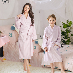 Ǎcategory B Kidsren's Bathrobe Pure Cotton New Towel Girls Absorbent Bathrobe Teenagers Can Wear Bath Towel Nightgown