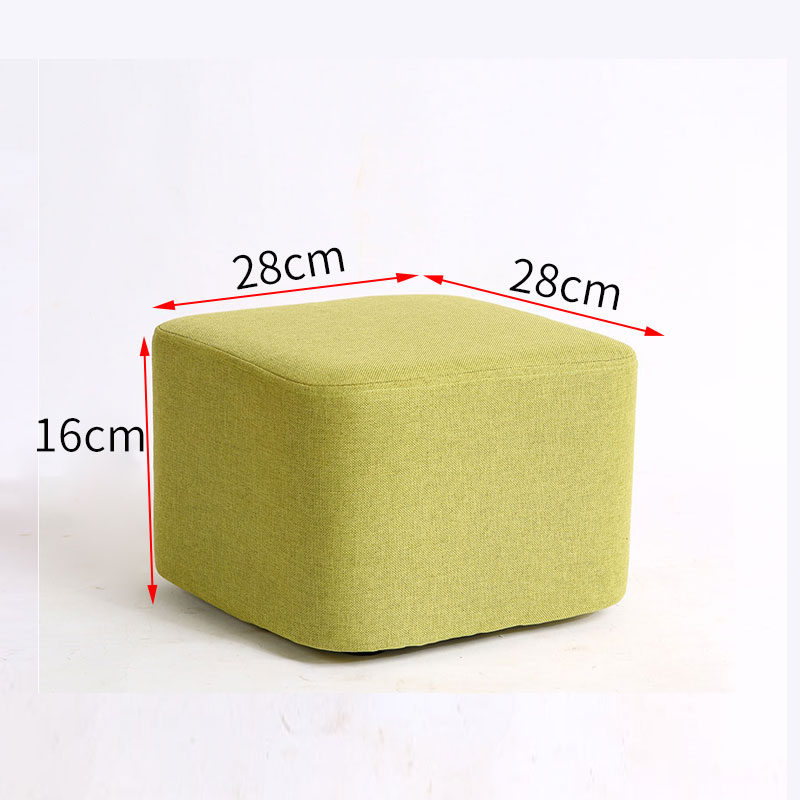 Taburete de tela de madera maciza para cambiar zapatos Taburete de moda Taburete de sofá creativo Taburete de mesa de centro Taburete redondo Taburete de banco pequeño para el hogar