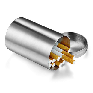 304 Stainless Steel Cigarette Box Metal Tobacco Box Tobacco Tube Cigarette Can Tea Can Cosmetic Cotton Swab Box Travel Can