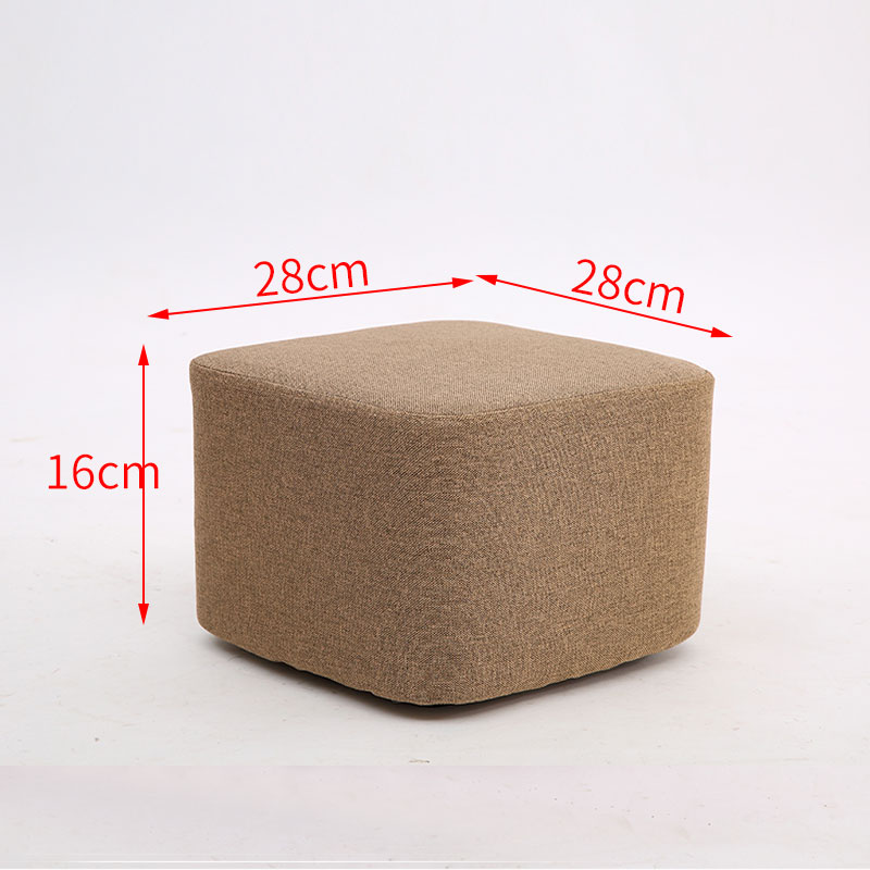 Taburete de tela de madera maciza para cambiar zapatos Taburete de moda Taburete de sofá creativo Taburete de mesa de centro Taburete redondo Taburete de banco pequeño para el hogar