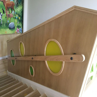 Simple Modern Wall-Mounted Stair Handrail Solid Wood Indoor Corridor Kindergarten Nursing Home Bar Loft Passage Handle