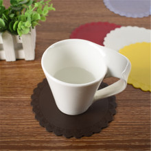 ?PVC歐式創意簡約圓形杯墊茶杯墊硅膠隔熱墊餐桌墊加厚防滑盤墊