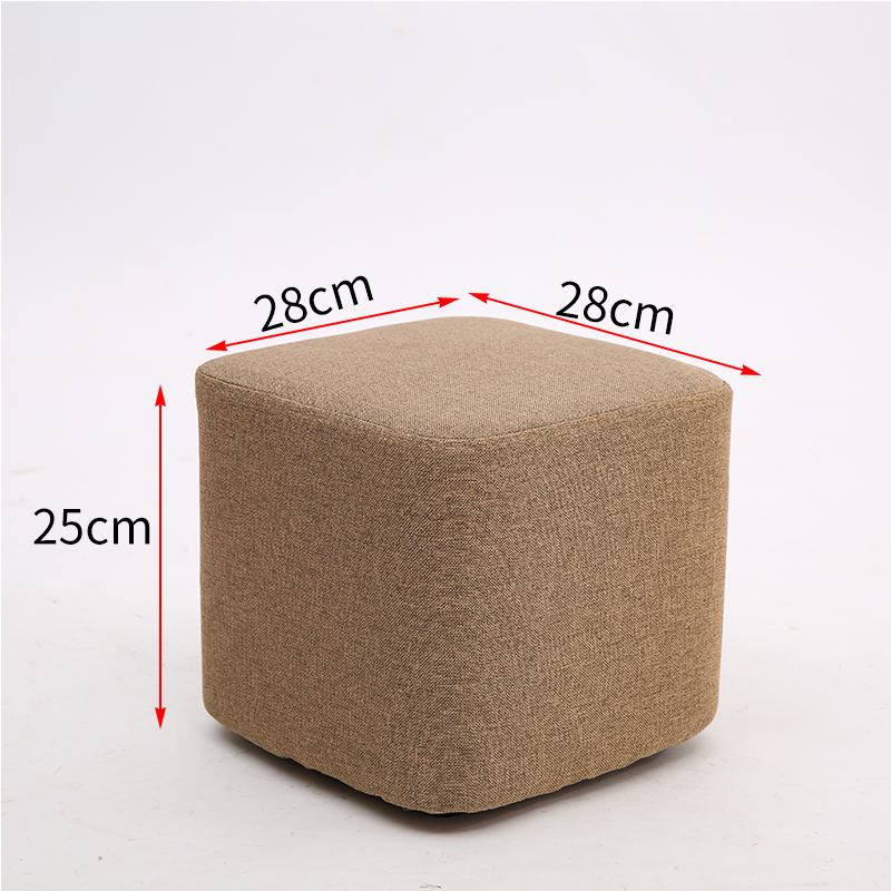 Taburete de tela de madera maciza para cambiar zapatos Taburete de moda Taburete de sofá creativo Taburete de mesa de centro Taburete redondo Taburete de banco pequeño para el hogar