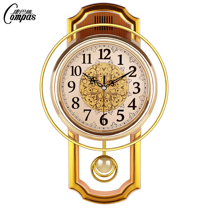 Reloj de pared de estilo retro europeo de swing sala de estar simple de moda dormitorio silencioso reloj de cuarzo reloj moderno