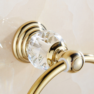 No-Drill European-Style Crystal Towel Ring, Round Towel Rack, Gold Towel Ring, Antique Bathroom Towel Hanging Sail