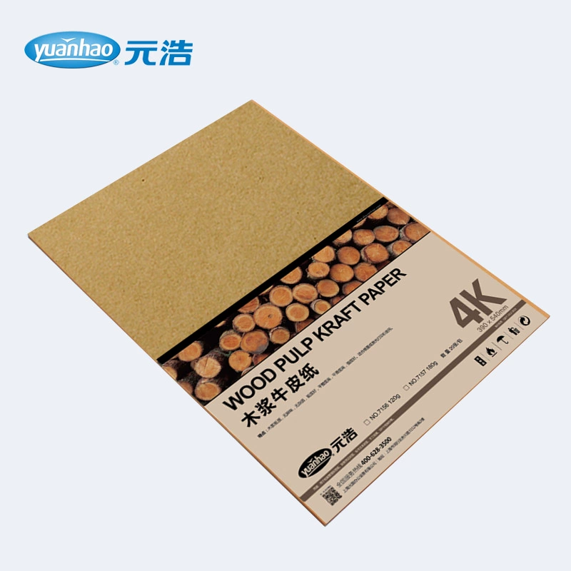 Крафт-бумага 4-слойная из древесной массы, большие листы, ретро-оберточная бумага, художественная бумага, плотный картон, крафт-бумага 4K оптом