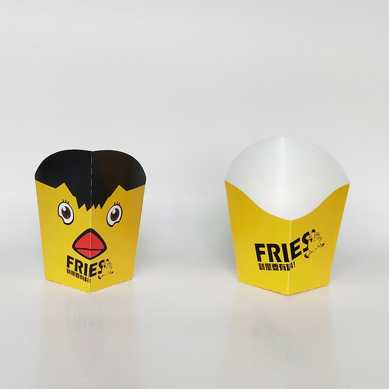 Taza de papas fritas, taza mágica desechable, taza de embalaje de papas fritas, huevo, pollo, caja de embalaje de bocadillos cuadrados