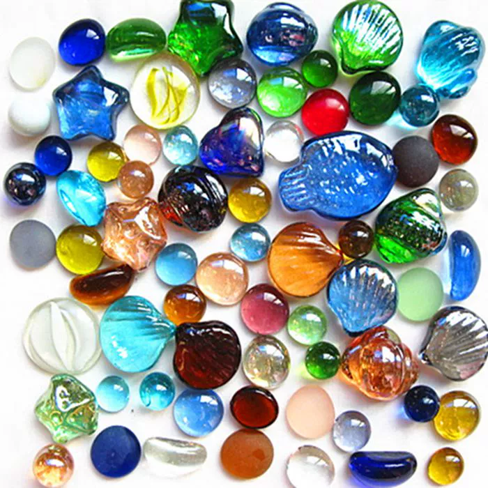 Цветные стеклянные бусины плоские бусины камень украшение аквариума морские водоросли пейзаж стеклянный шар вода трава стеклянный мраморный пейзаж