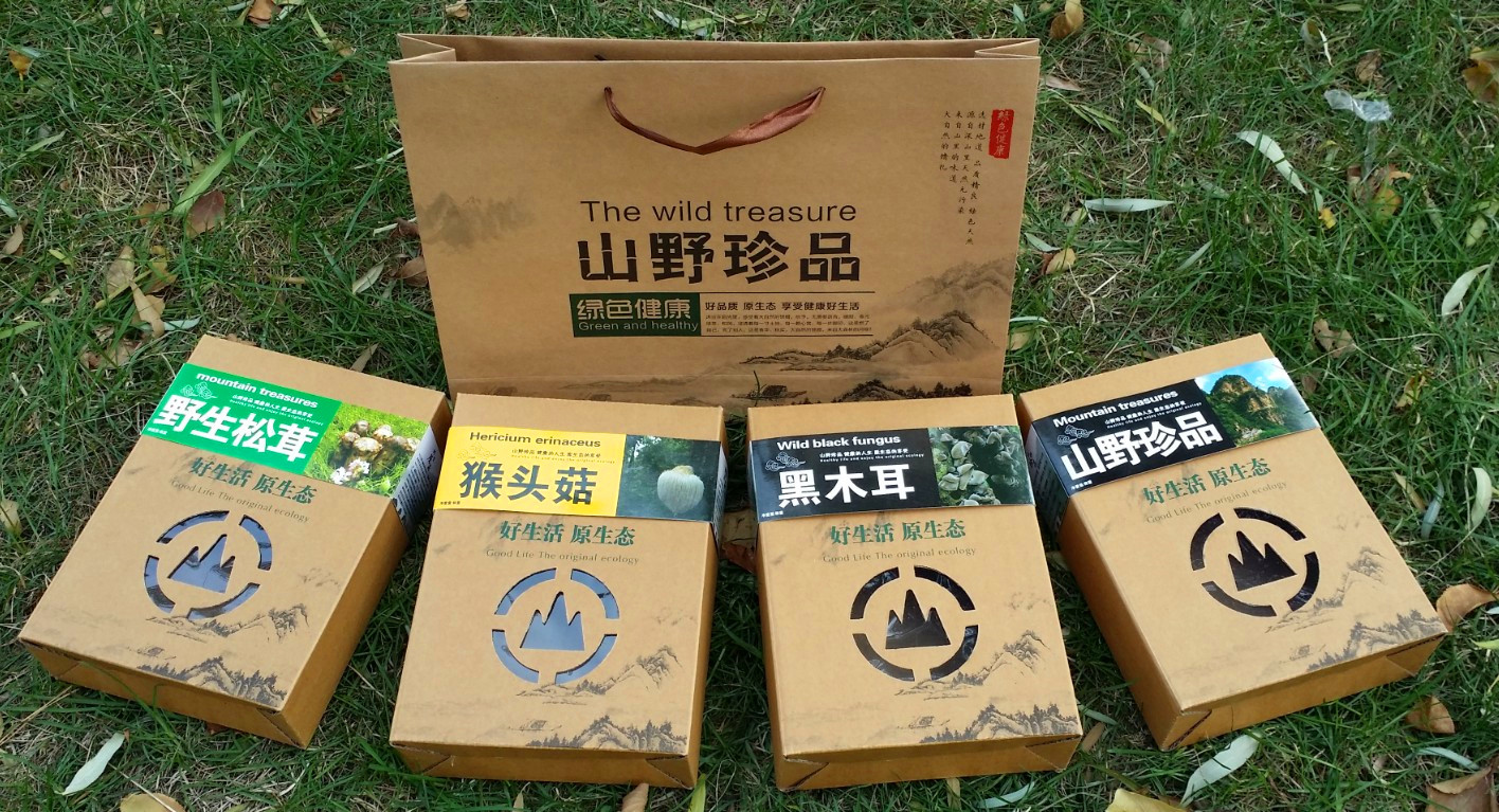 Caja de regalo de otoño negro del noreste de China, avellanas de montaña, caja de hongos al por mayor.