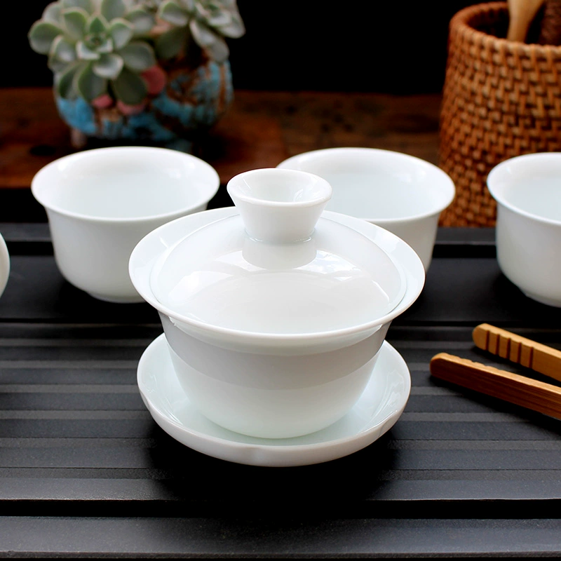 Ceramic white tea set with accessories, direct factory sales