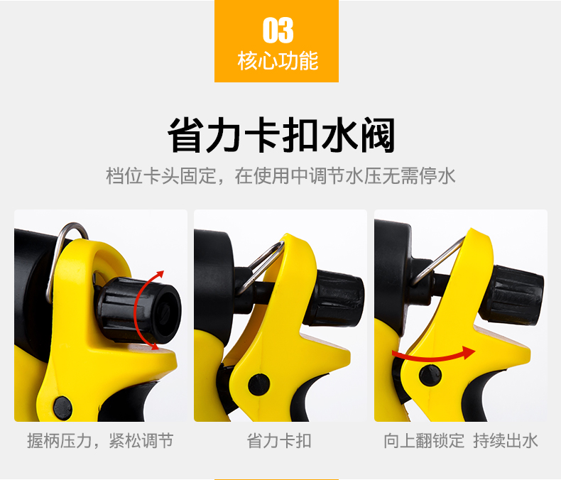 Gardening hose for watering flowers and vegetables, garden shower, vegetable garden, car washing, high-pressure shower head, water gun set