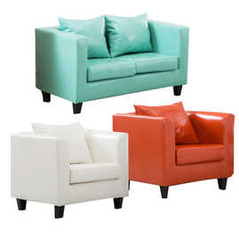 IL简约现代小户型单人沙发 双人三人组合皮质沙发 宾馆出租房沙发