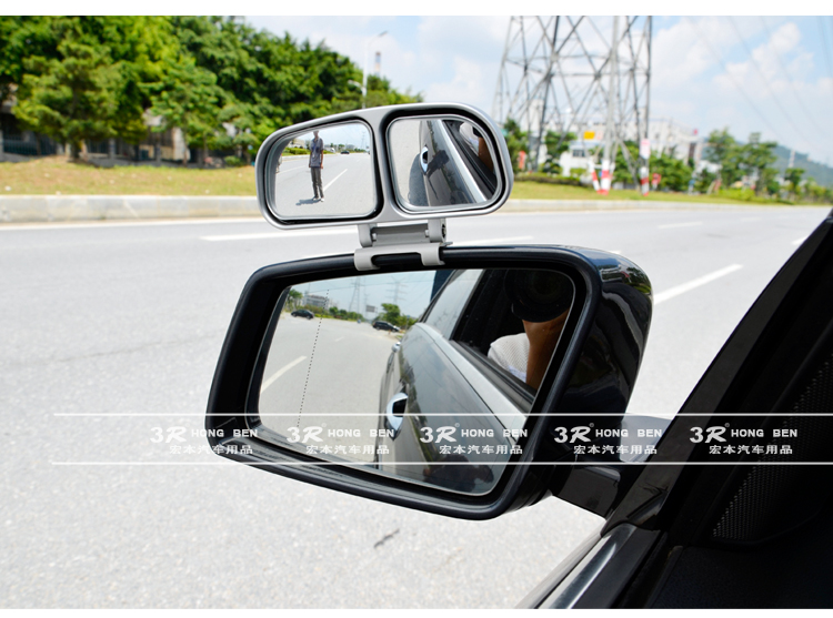 3R Car Rearview Mirror, Coach Mirror, Reversing Assist Mirror, Blind Spot Mirror, Wide-Angle Mirror with Adjustable Angle