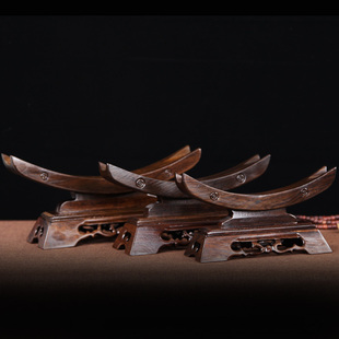Carved Crafts Ornaments Base Shelf Base Solid Wood Bracket Crafts Display Stand Ebony Base