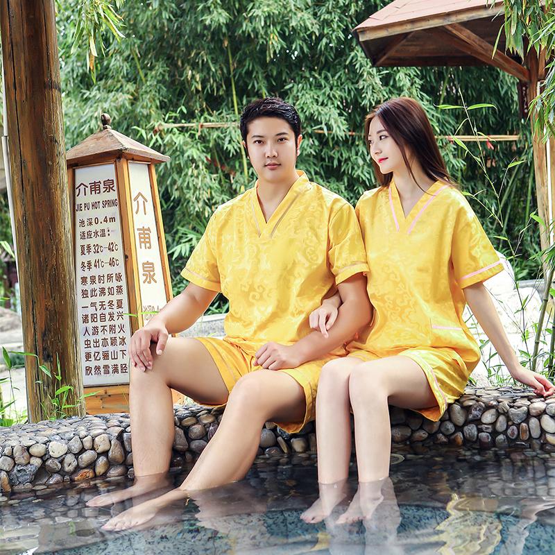 P66D 칸 김이 나는 옷 여성 남성 폴리-면 땀 흡수 목욕 옷 사우나 옷 플러스 사이즈 한 김이 나는 옷 커플 세트 플러스 비료