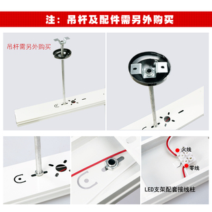 ♤ T8 Fluorescent Lamp Full Set Led Double Tube 36W 40W Energy-Saving Fluorescent Lamp 1.2m Bracket Lamp Emergency Suction