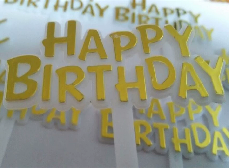 Золотая английская открытка на день рождения, детская вечеринка, украшения для торта на день рождения, креативные подарки на день рождения для ребенка, оптовая продажа
