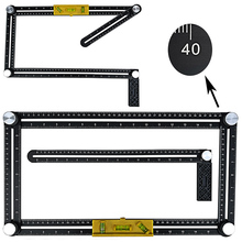 多功能四折尺铝合金活动折叠尺木瓦工瓷砖定位器量4边角工具