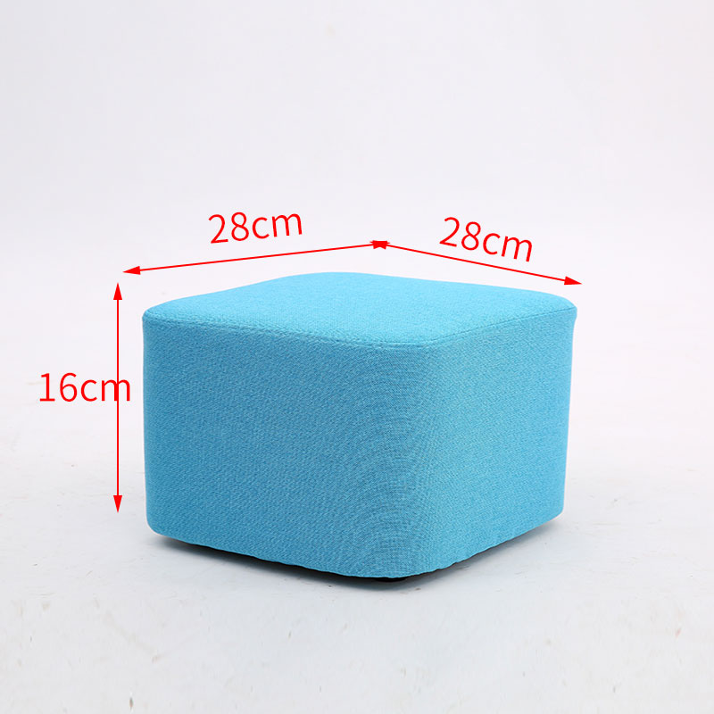 Taburete de tela de madera maciza para cambiar zapatos Taburete de moda Taburete de sofá creativo Taburete de mesa de centro Taburete redondo Taburete de banco pequeño para el hogar