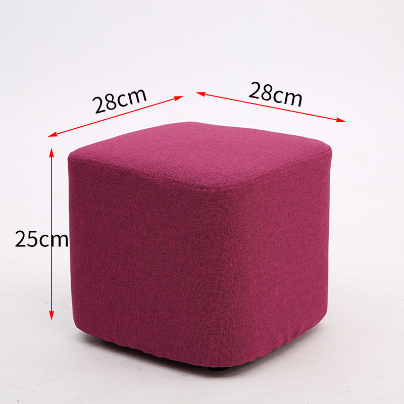 Taburete de tela de madera maciza para cambiar zapatos Taburete de moda Taburete de sofá creativo Taburete de mesa de centro Taburete redondo Taburete de banco pequeño para el hogar